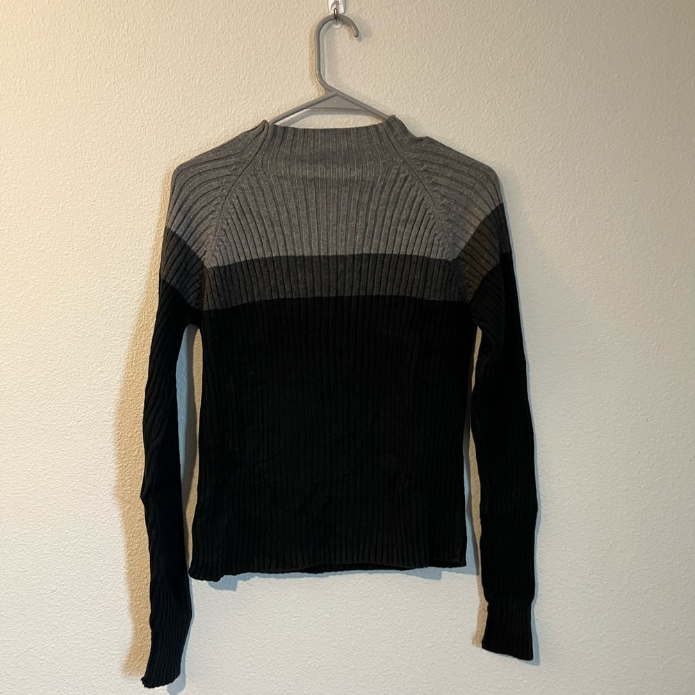 Women’s Black/Gray Mock Neck Sweater